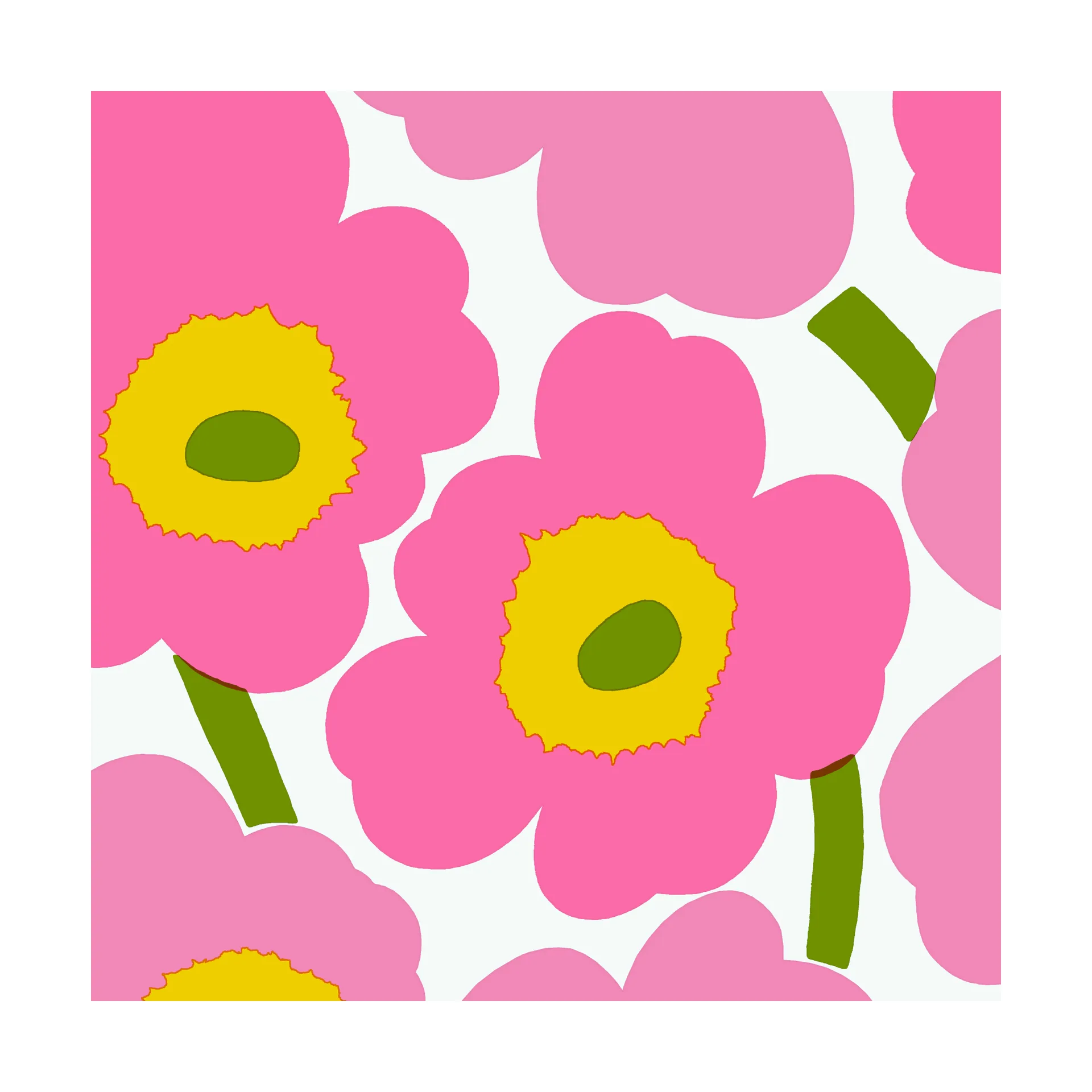 Serwetki Unikko 33x33 cm, 20 szt, Pink Marimekko