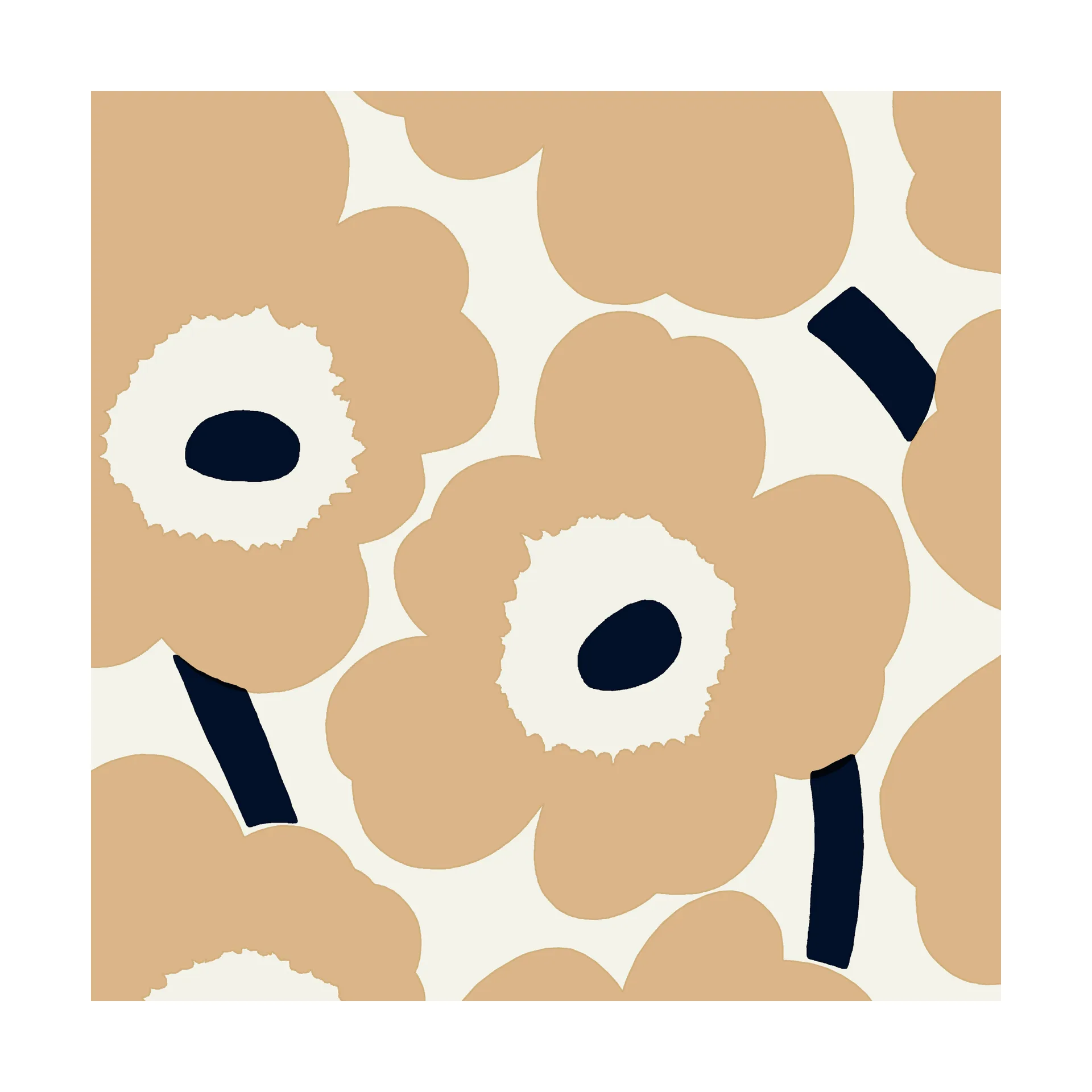 Serwetki Unikko 33x33 cm, 20 szt, Sand-brown Marimekko