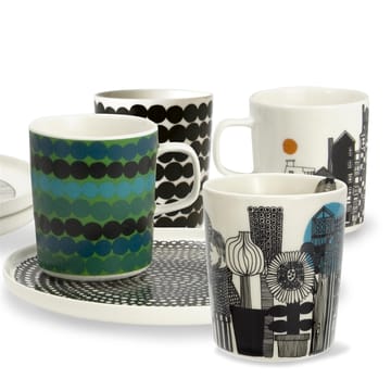Siirtolapuutarha kubek 2,5 dl - czarń-orange - Marimekko