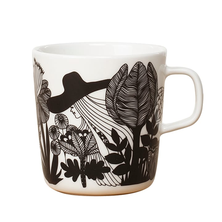 Siirtolapuutarha kubek do herbaty, czerń-biel-róż Marimekko