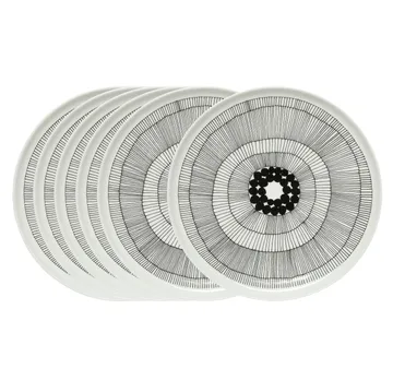 Siirtolapuutarha talerz Ø 25 cm, 6-pak czarno-biały - Marimekko