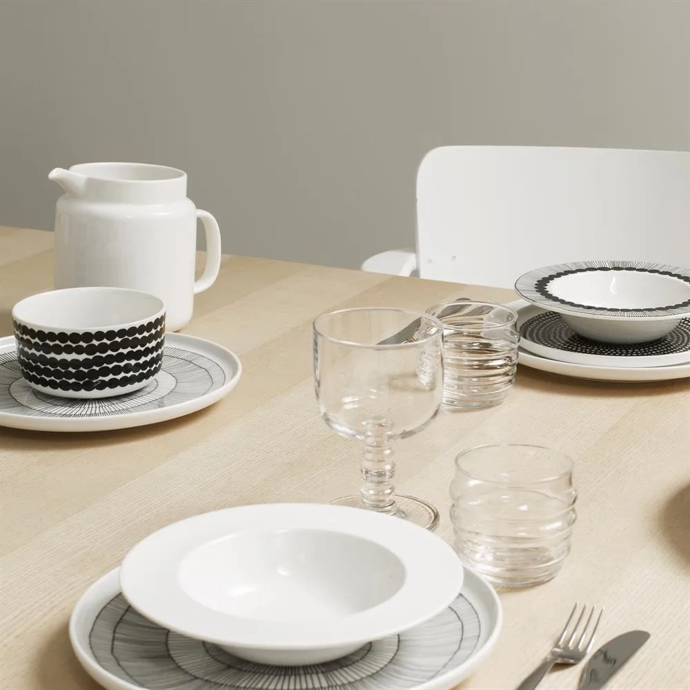 Siirtolapuutarha talerz Ø 25 cm, 6-pak czarno-biały,  Marimekko