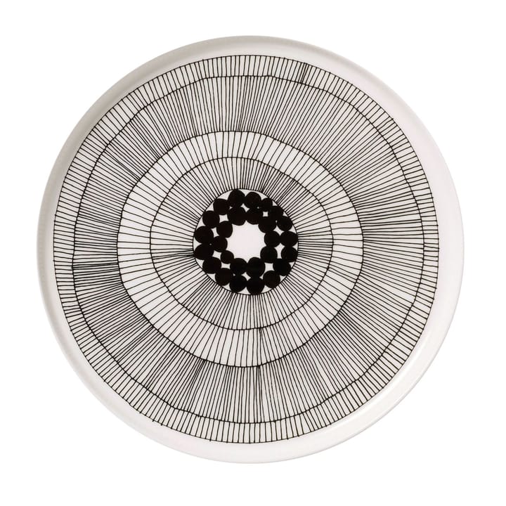 Siirtolapuutarha talerz Ø 25 cm - czarno-biały - Marimekko