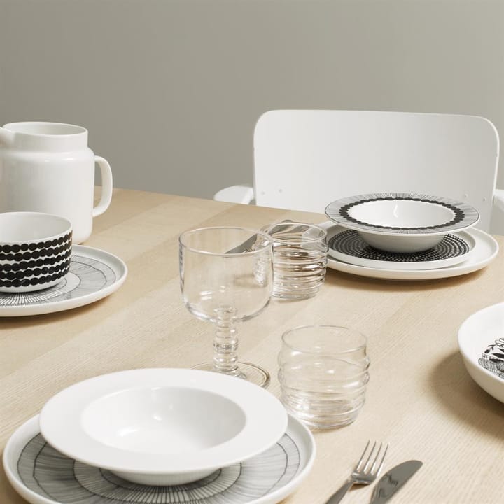 Siirtolapuutarha talerz Ø 25 cm - czarno-biały - Marimekko