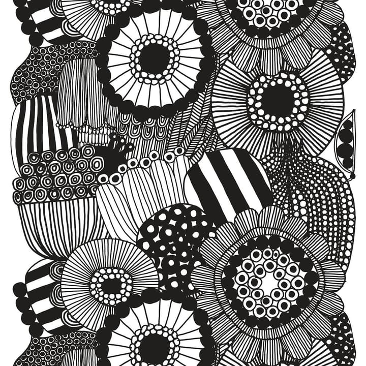 Siirtolapuutarha tkanina - biało-czarny - Marimekko