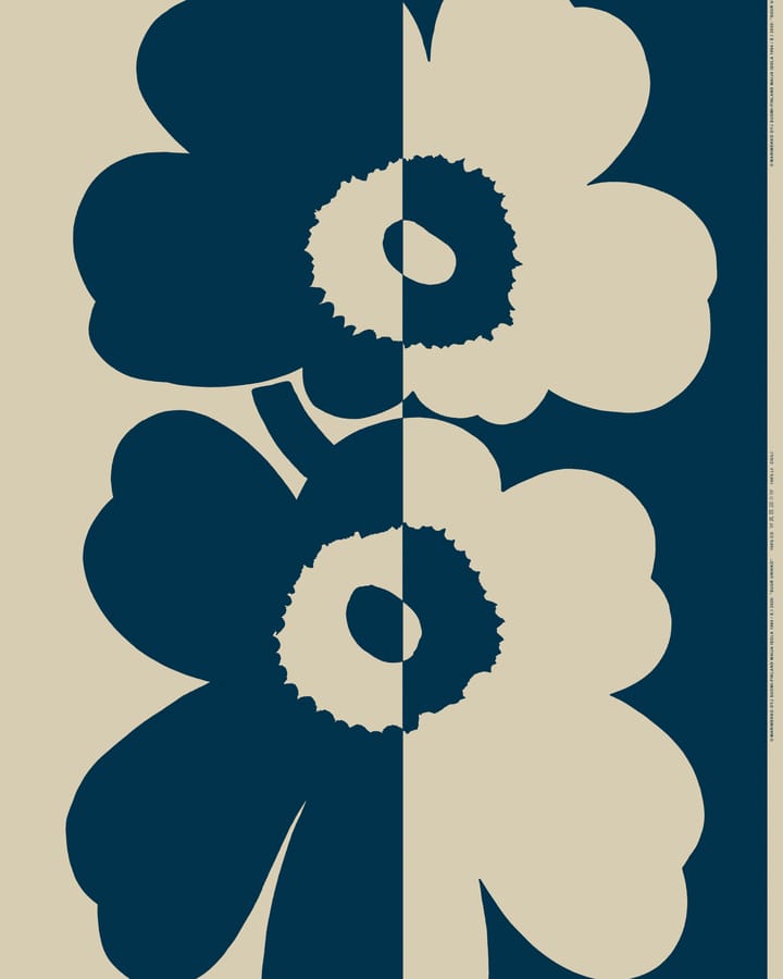 Suur Unikko tkanina, Beżowo-ciemno niebieski Marimekko