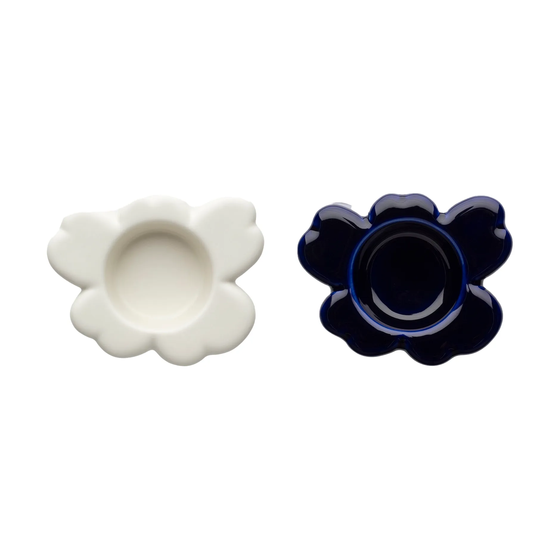 Świecznik Unikko 3x10 cm, 2 szt., Cobalt-white Marimekko
