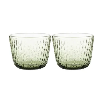Syksy szklanka do napojów 200 ml, 2‑pak - Oliwka - Marimekko