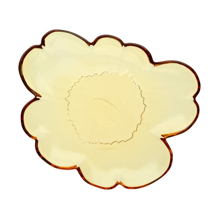 Szklany talerz Unikko 20 cm - Amber - Marimekko