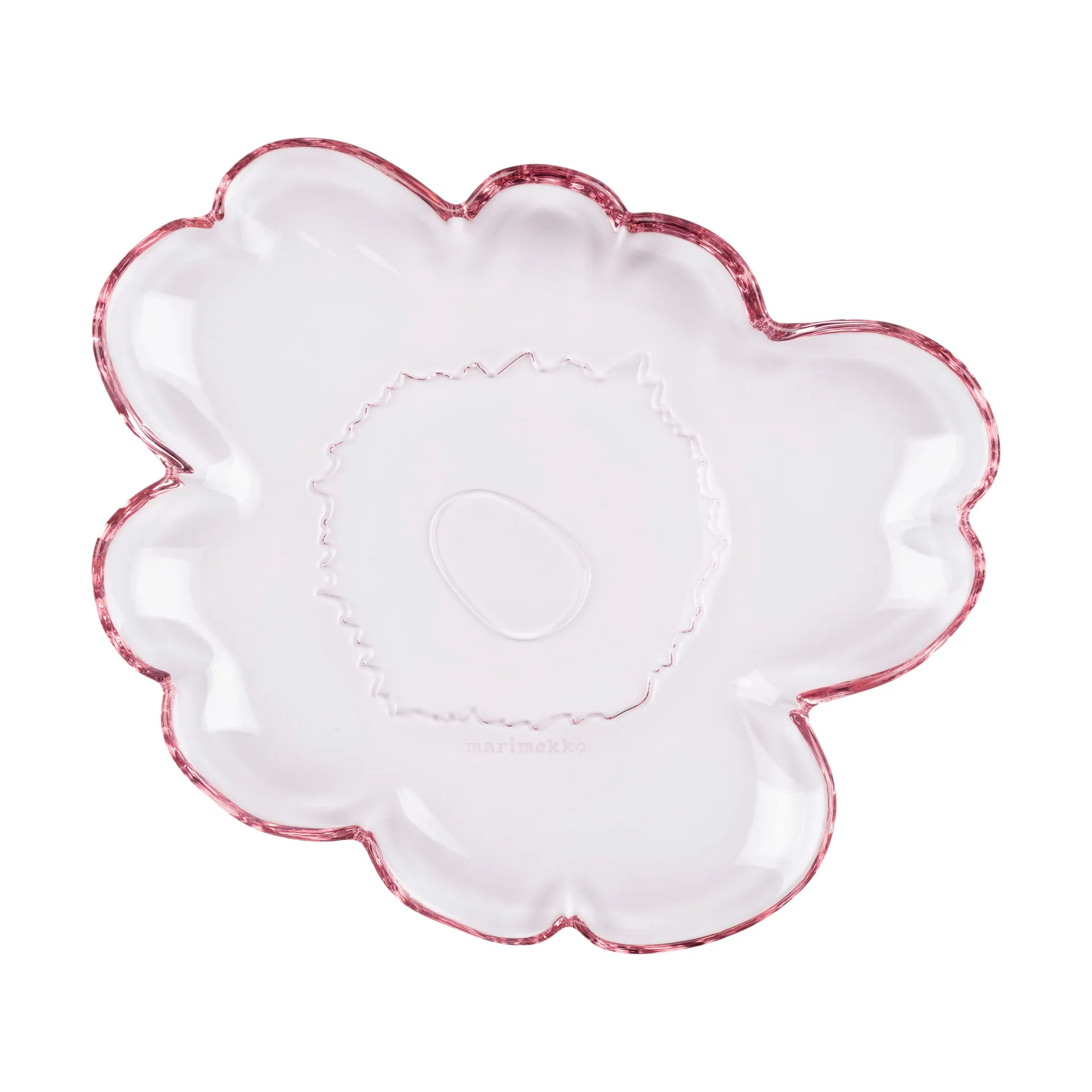 Szklany talerz Unikko 20 cm, Light pink Marimekko
