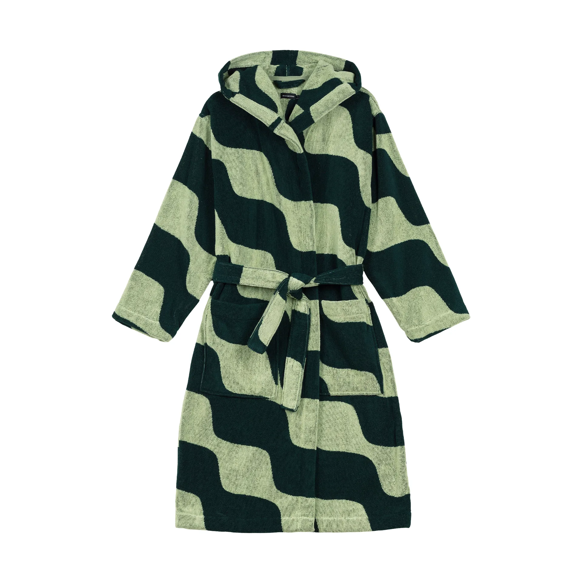 Szlafrok bawełniany Taifuuni, Pear-dark green, M Marimekko