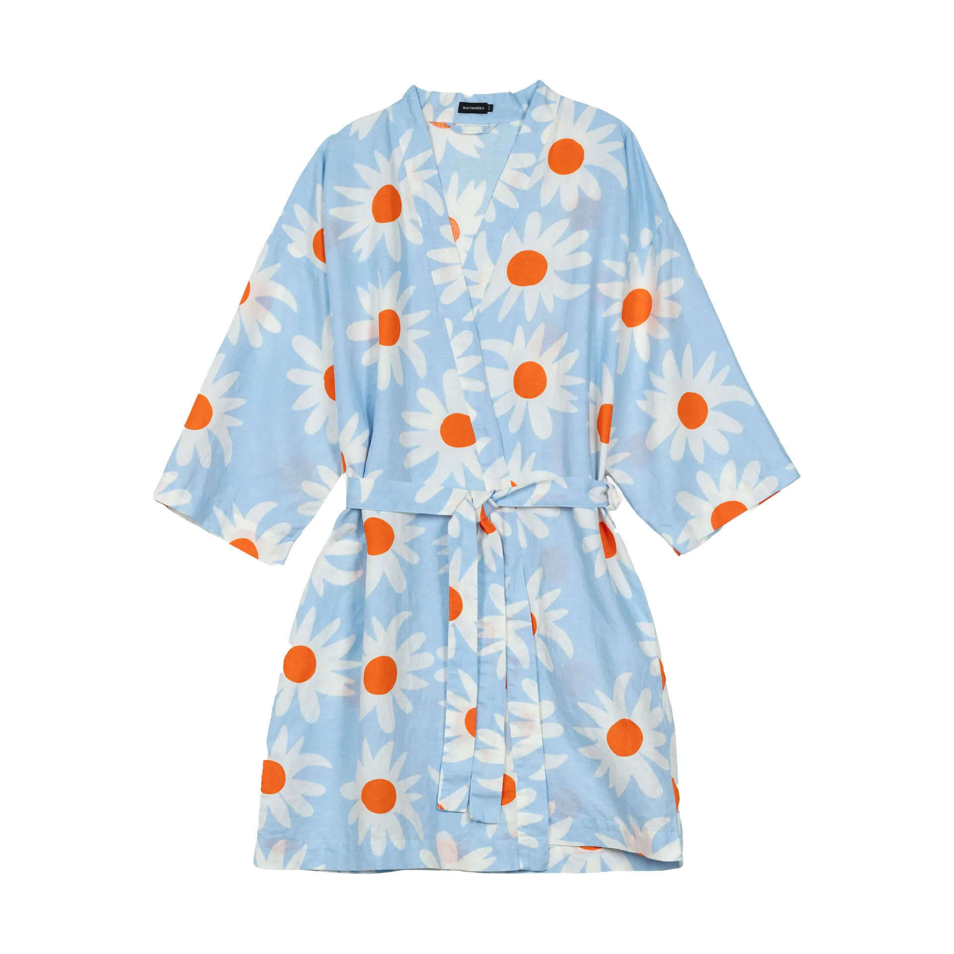 Szlafrok Rakastaa ei rakasta, Orange-Off-white-light blue Marimekko