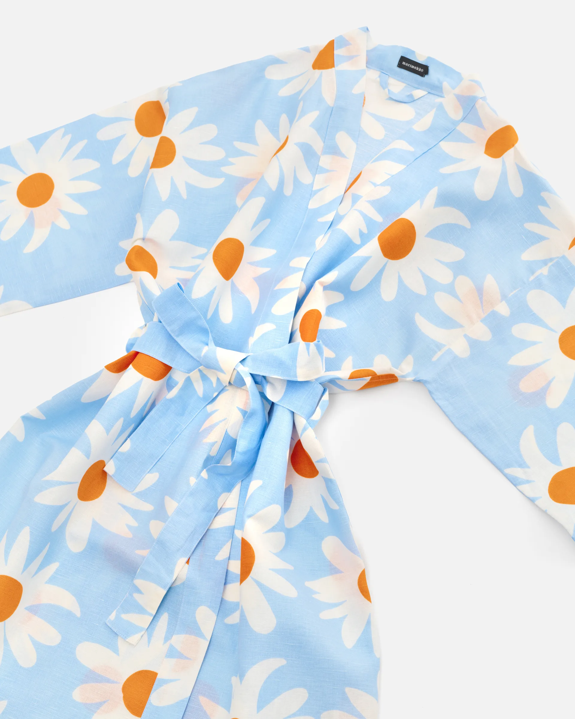 Szlafrok Rakastaa ei rakasta, Orange-Off-white-light blue Marimekko