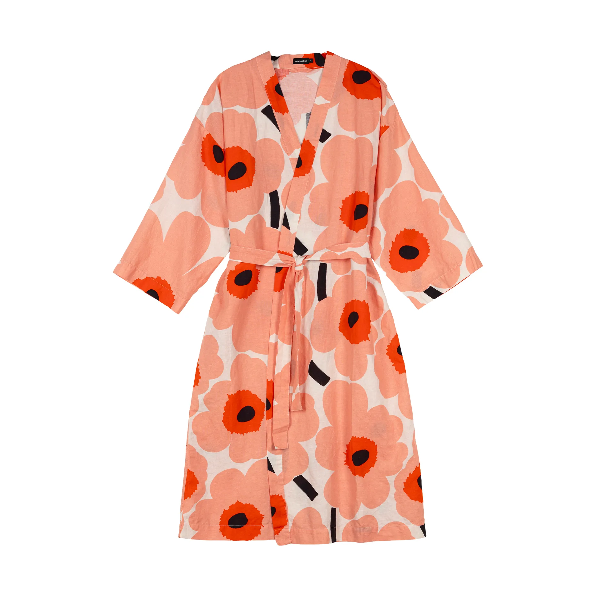 Szlafrok Unikko L/XL, Off white-coral-orange red-charcoal Marimekko