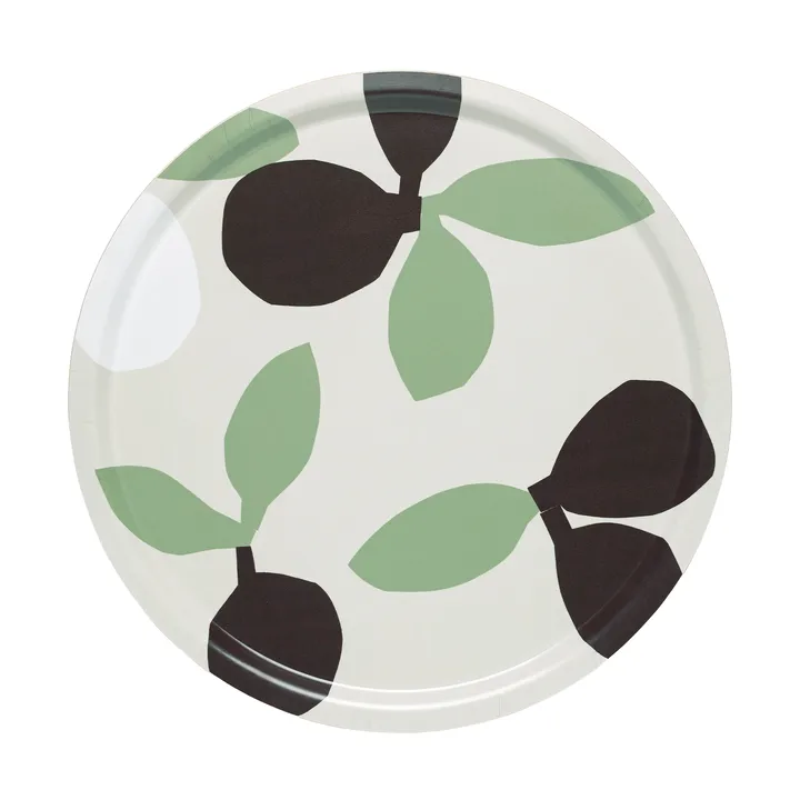 Taca Omppo - Linen, sage, black brown, white, 46 cm - Marimekko
