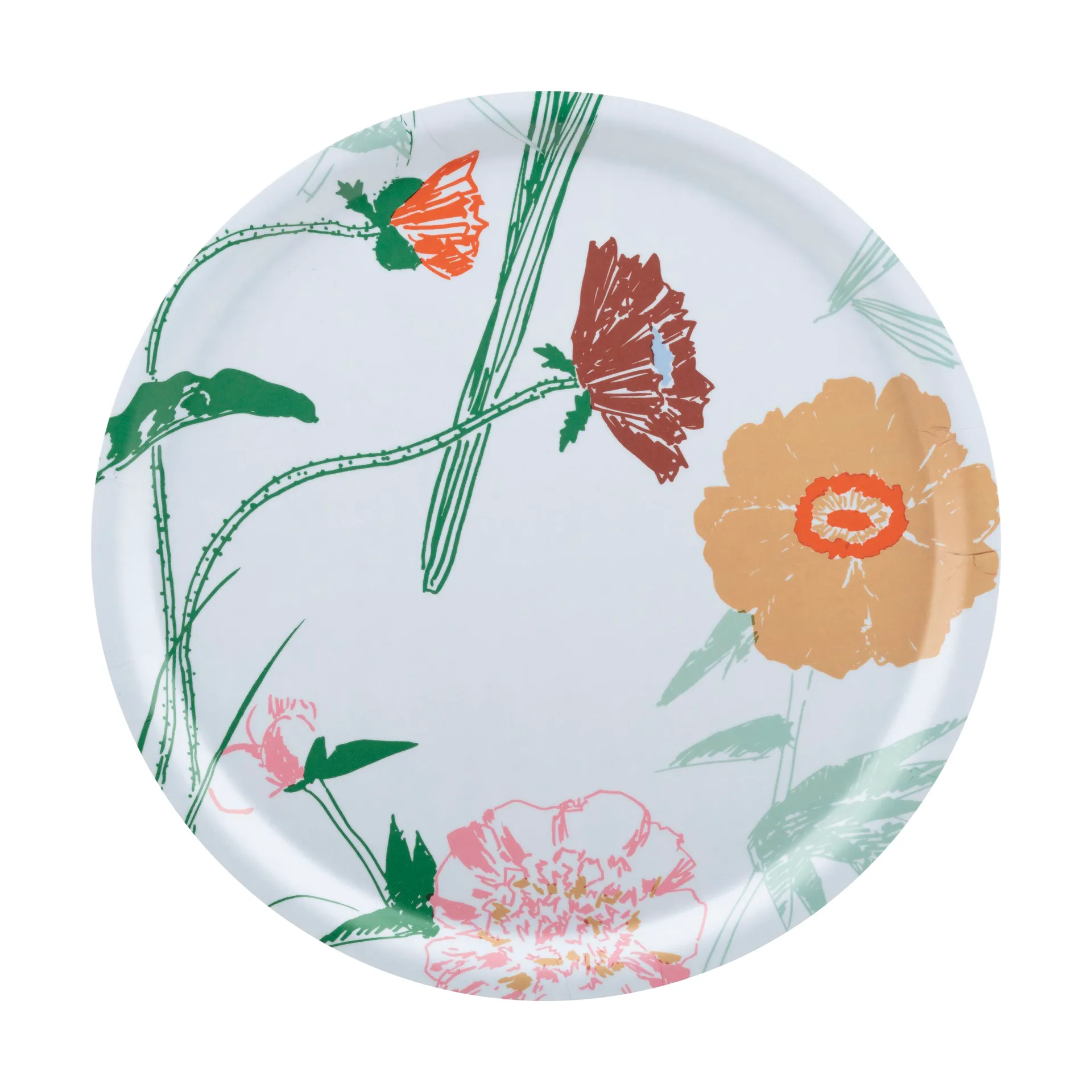 Taca Puutarhakutsut Ø31 cm, White-green-beige-light pink Marimekko