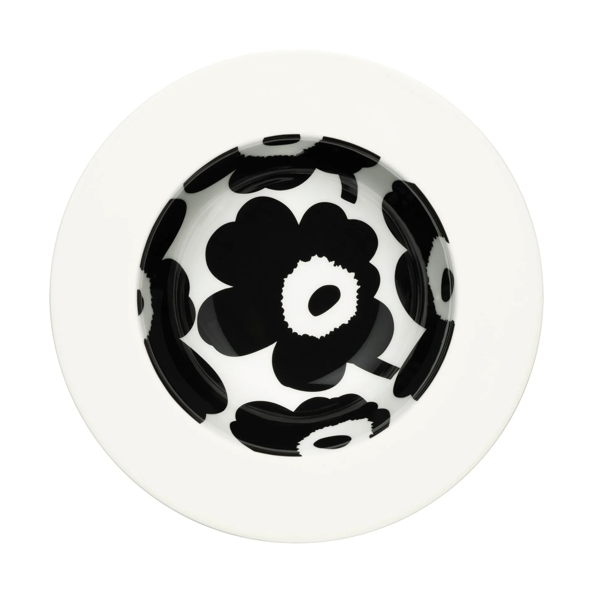 Talerz głęboki Unikko Ø20 cm, White-black Marimekko