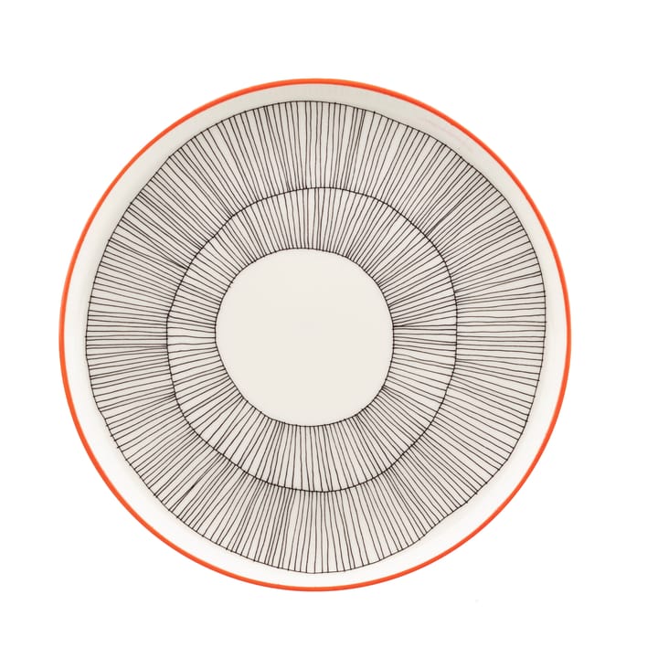Talerz Kukat Puhkeavat Ø20 cm - White-black-orange - Marimekko