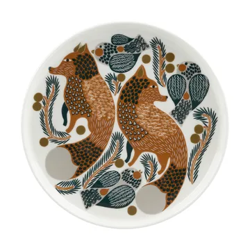 Talerz Oiva Ketunmarja Ø20 cm - White-Brown-Dark green - Marimekko