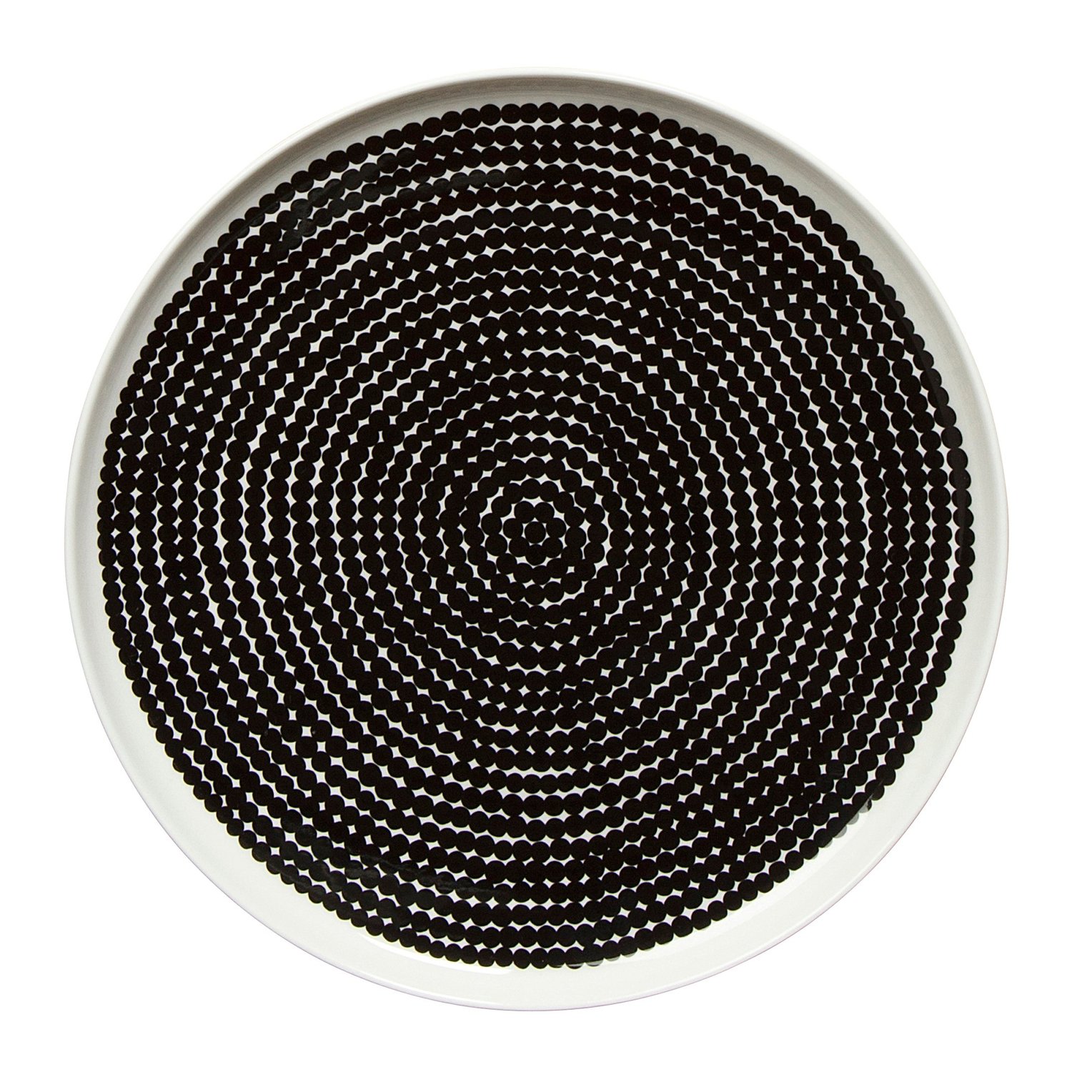 Marimekko Talerz Räsymatto Czarno biały | Skandynawski Design | Talerze obiadowe | Czarny