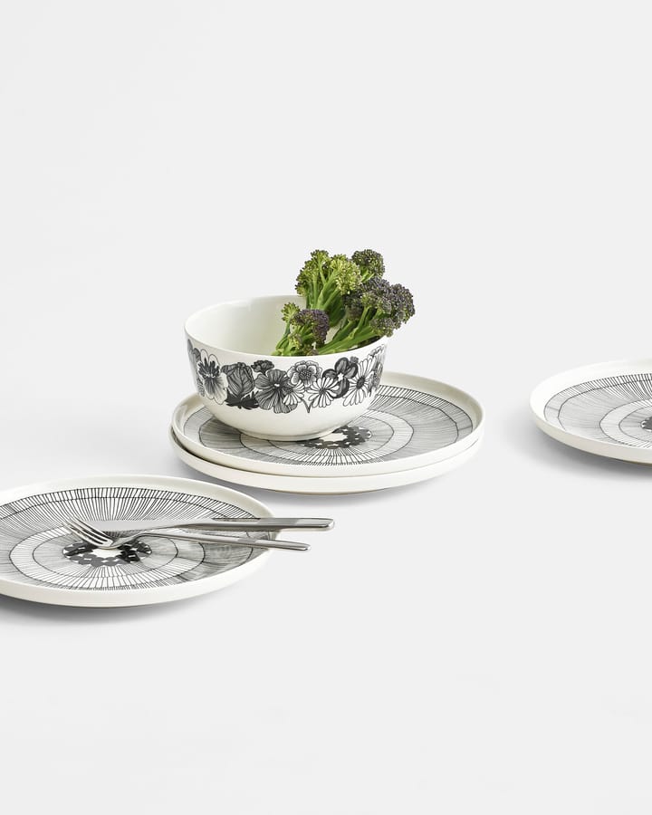 Talerz Siirtolapuutarha Ø25 cm, Czarno-biały Marimekko
