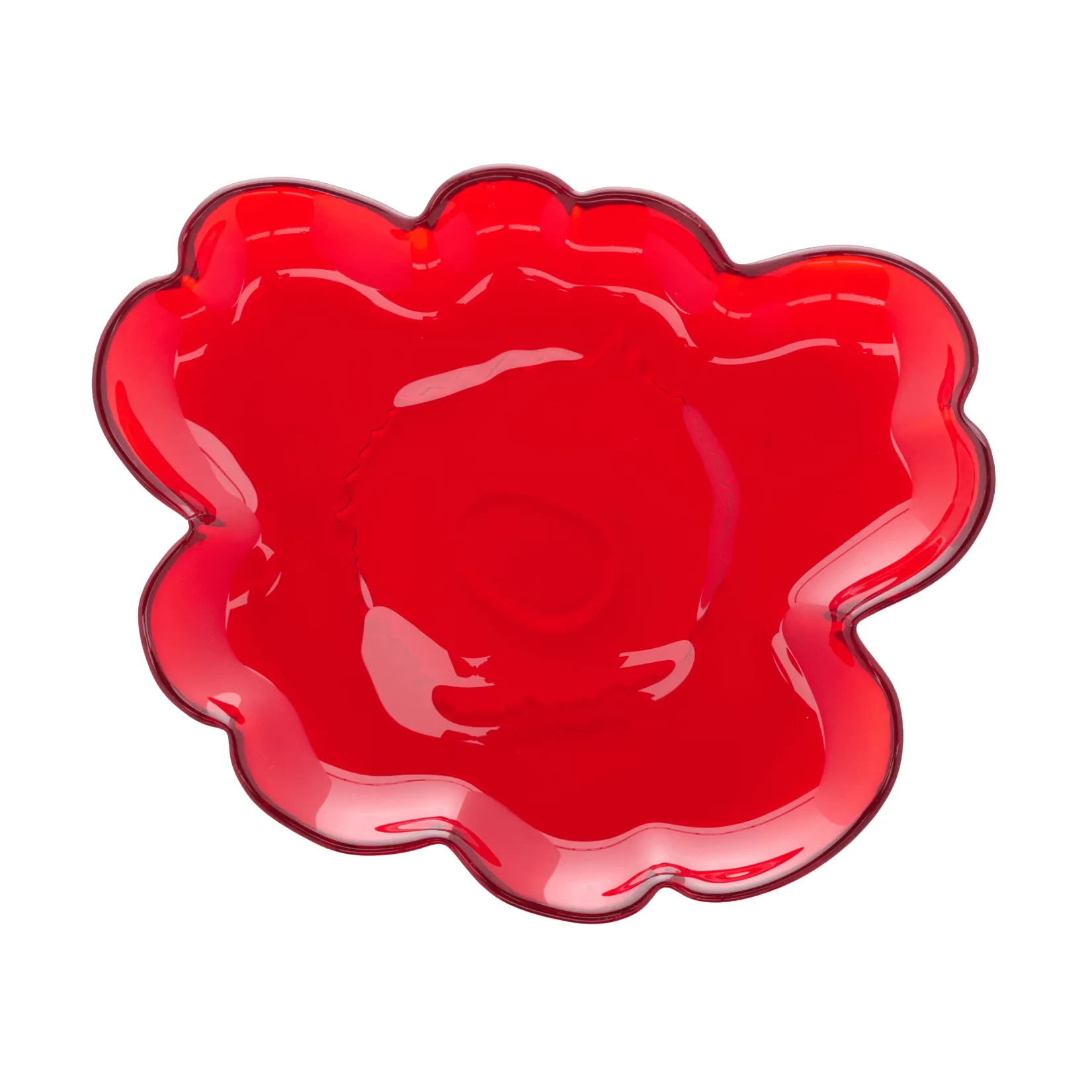 Talerz szklany Unikko 20 cm, Czerwony Marimekko