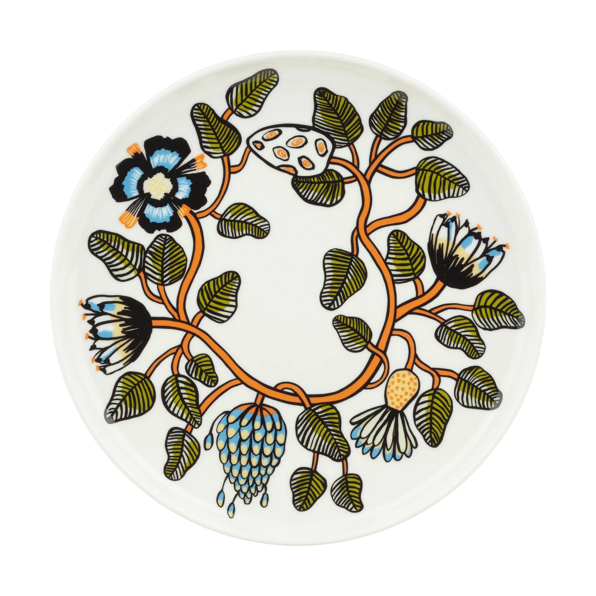 Talerz Tiara Ø25 cm, White, warm orange, green Marimekko