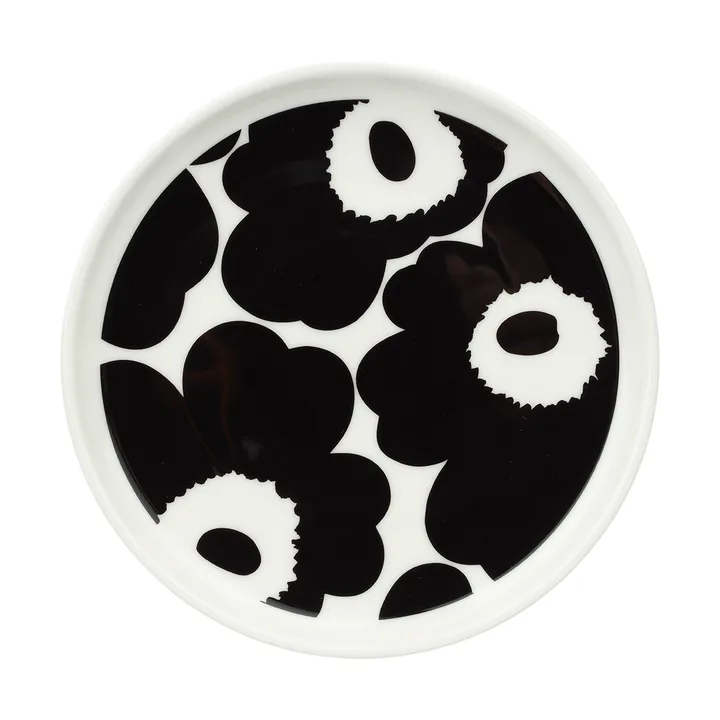 Talerz Unikko Ø13.5 cm - Black-White - Marimekko
