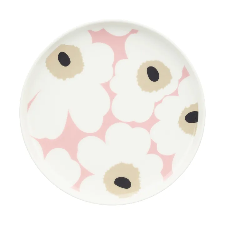 Talerz Unikko Ø20 cm - Off white-pink-sand-charcoal - Marimekko