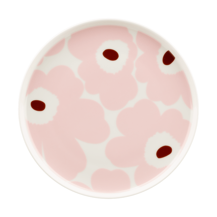 Talerz Unikko Ø20 cm - White-light pink-chestnut - Marimekko