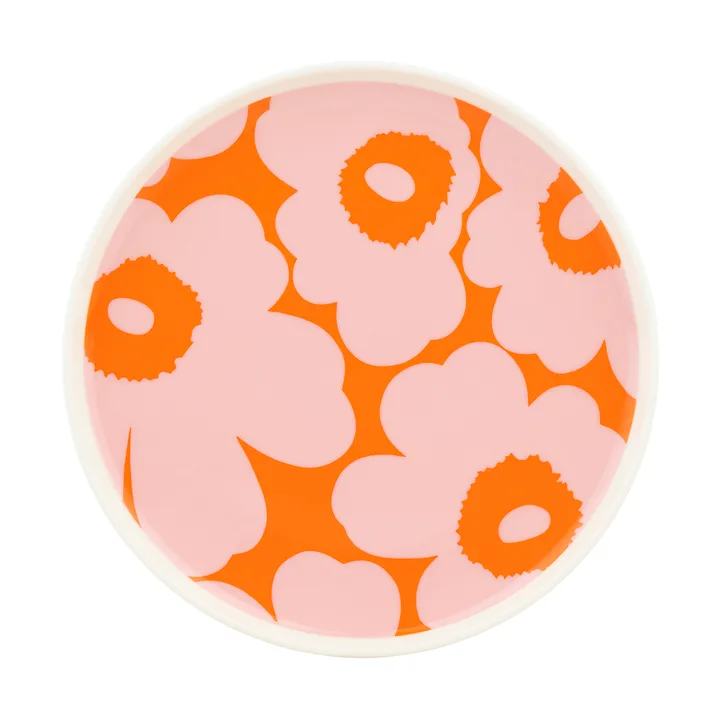 Talerz Unikko Ø20 cm - White-pink-orange - Marimekko