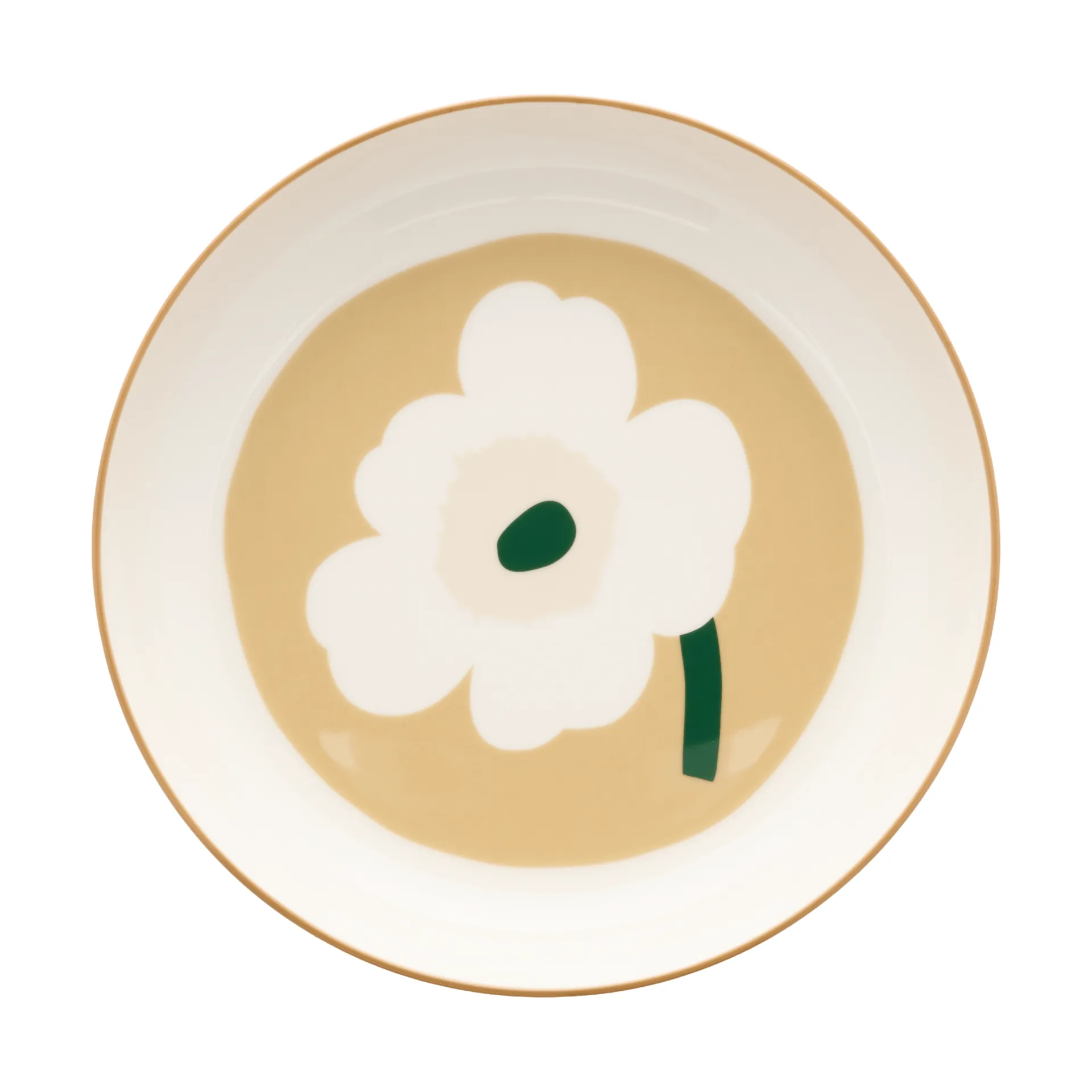 Talerz Unikko Ø20,5 cm, Biały–beżowy–jasny piaskowy–ciemnozielony Marimekko