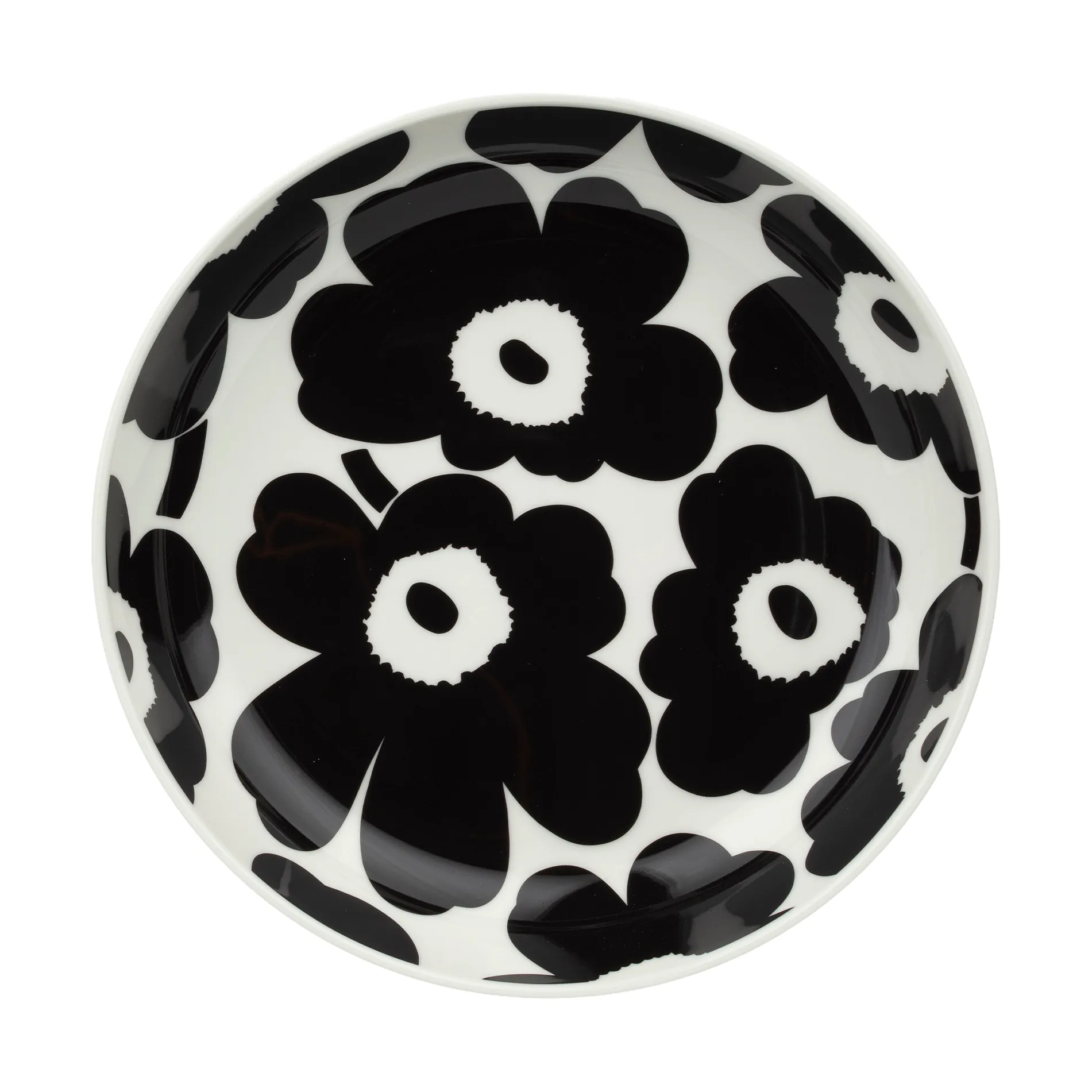 Talerz Unikko Ø20,5 cm, Black-white Marimekko