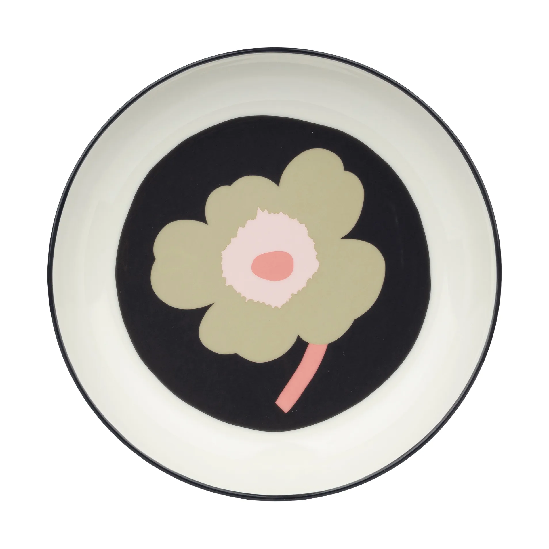 Talerz Unikko Ø20,5 cm, Off white-charcoal-sand-pink Marimekko