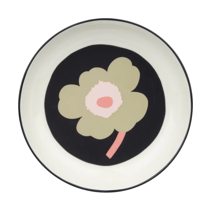 Talerz Unikko Ø20,5 cm - Off white-charcoal-sand-pink - Marimekko