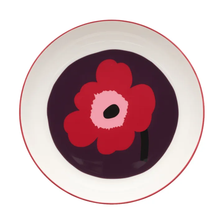 Talerz Unikko Ø20,5 cm - White-plum-cranberry-pink - Marimekko