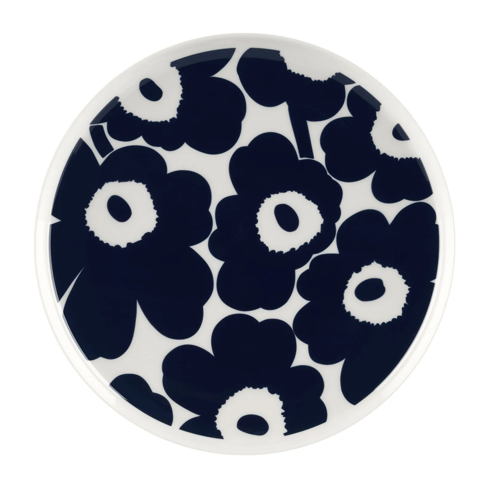 Talerz Unikko Ø25 cm, Biało-granatowy Marimekko