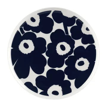Talerz Unikko Ø25 cm - Biało-granatowy - Marimekko