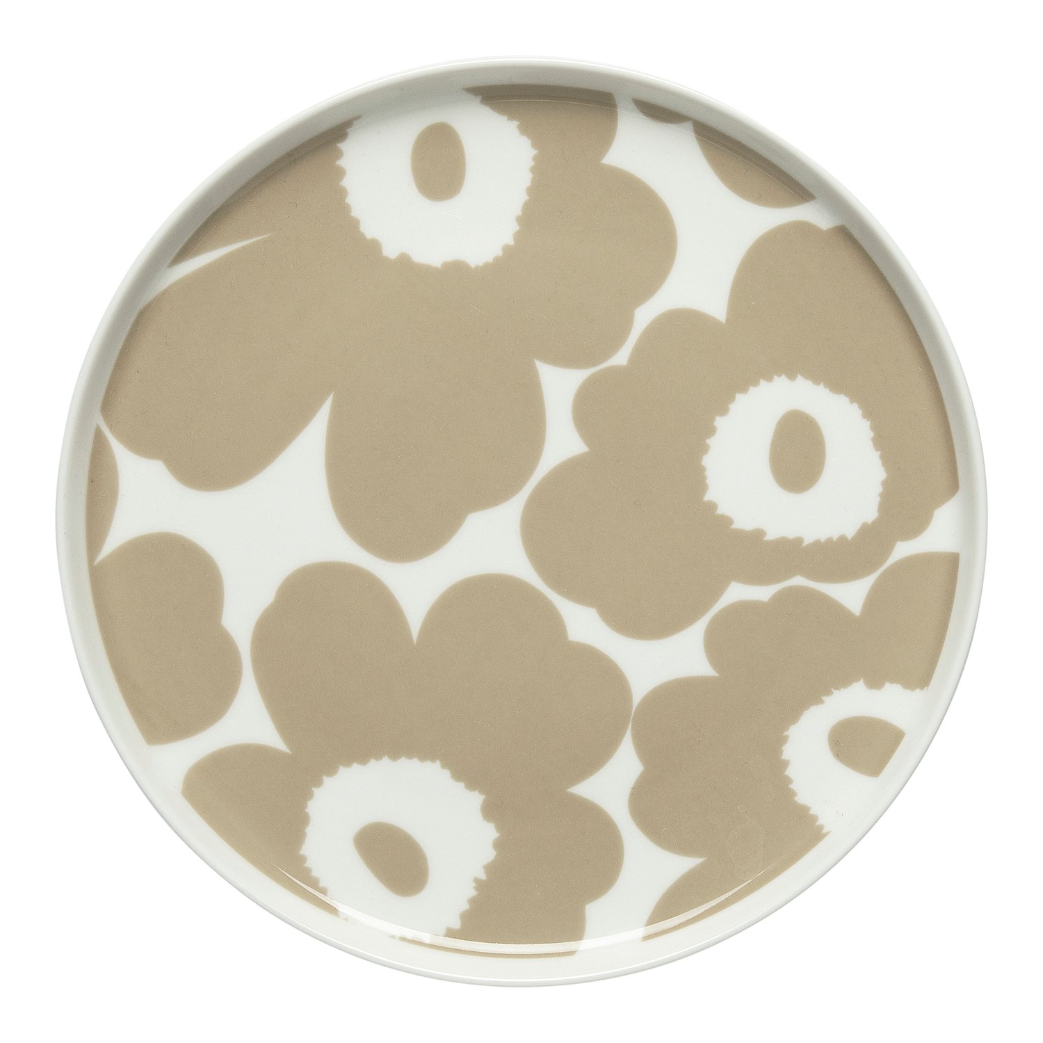 Marimekko Talerz Unikko beżowo-biały Ø20 cm | Skandynawski Design | Talerze obiadowe | Beżowy