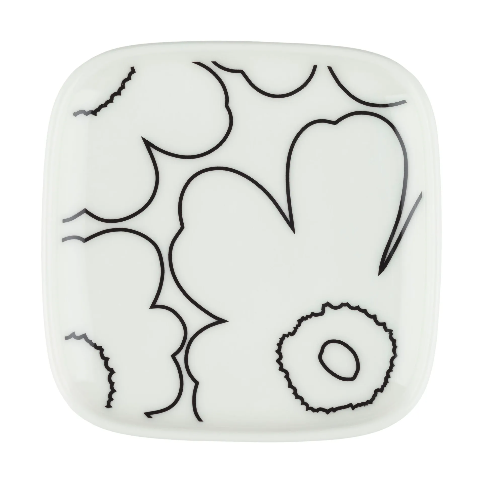 Talerzyk Piirto Unikko 10x10 cm, White-black Marimekko