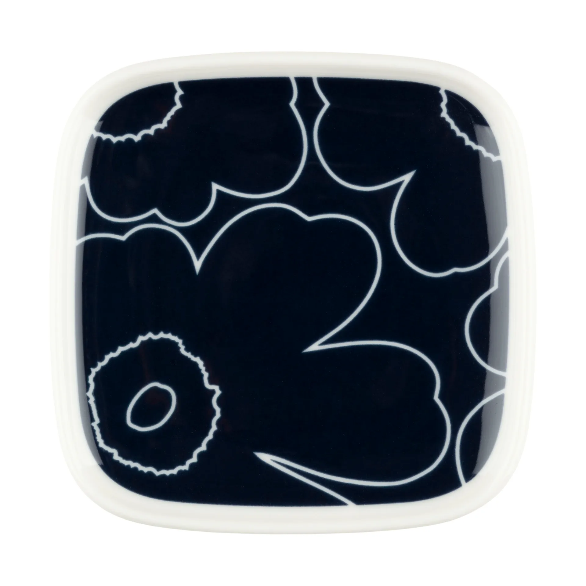 Talerzyk Piirto Unikko 10x10 cm, White-dark blue Marimekko