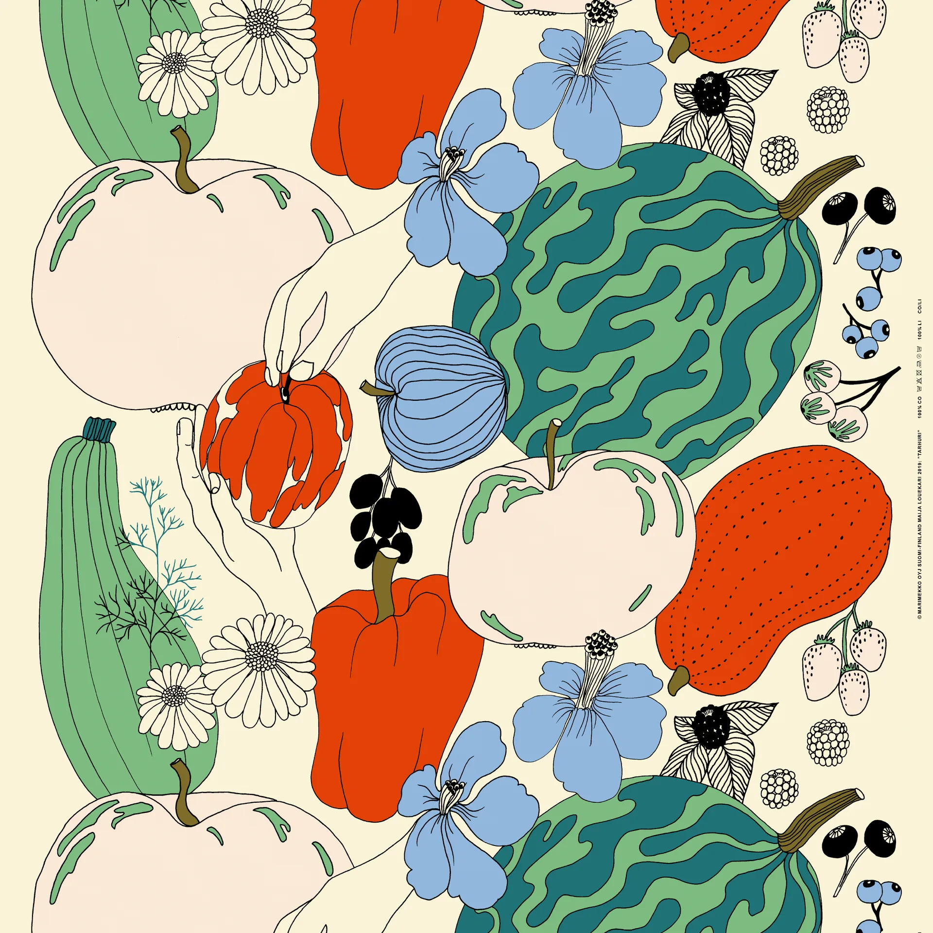 Tarhuri tkanina bawełna-len, multi Marimekko