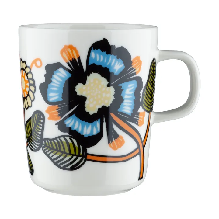 Tiara kubek 250 ml - Biały–ciepły pomarańczowy–zielony - Marimekko