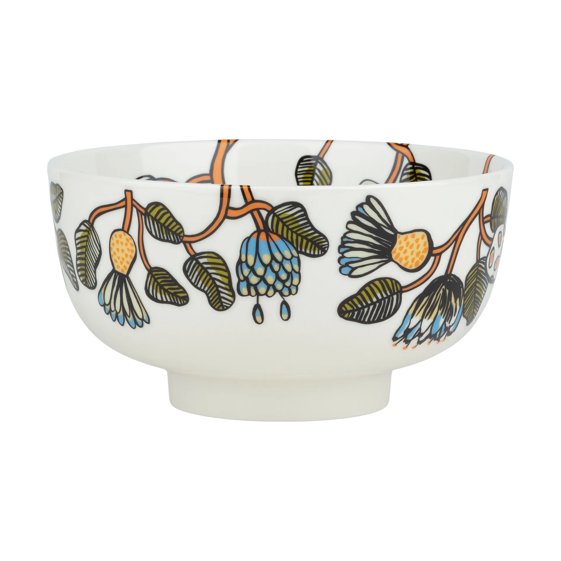Tiara miska 1,5 L, White-warm orange-green Marimekko