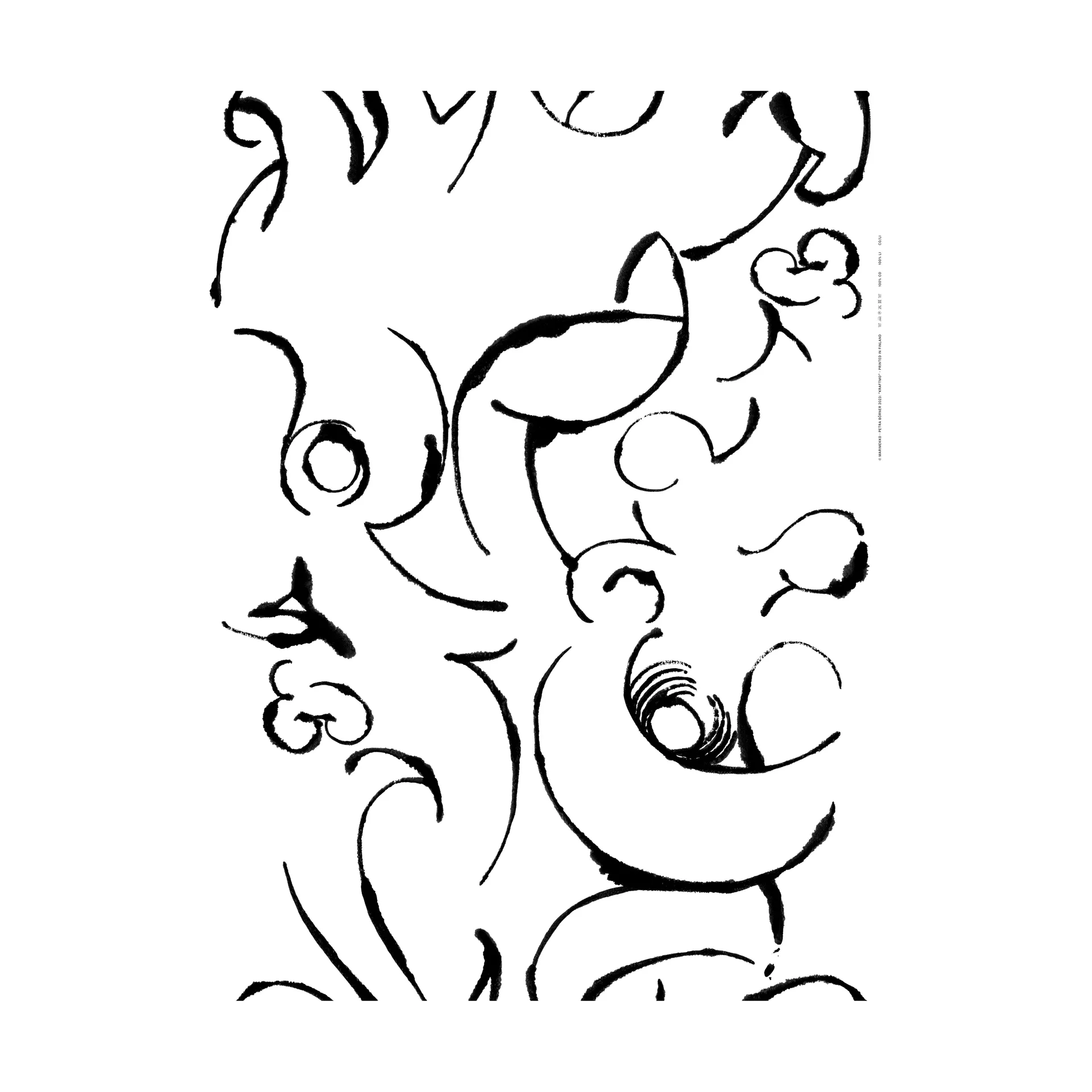 Tkanina Kraftmo, Black-white Marimekko