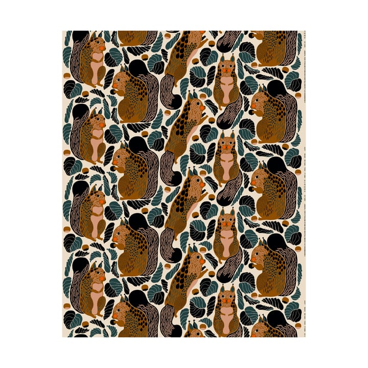 Tkanina Kurre bawełna -en, Linen-brown-black-red Marimekko