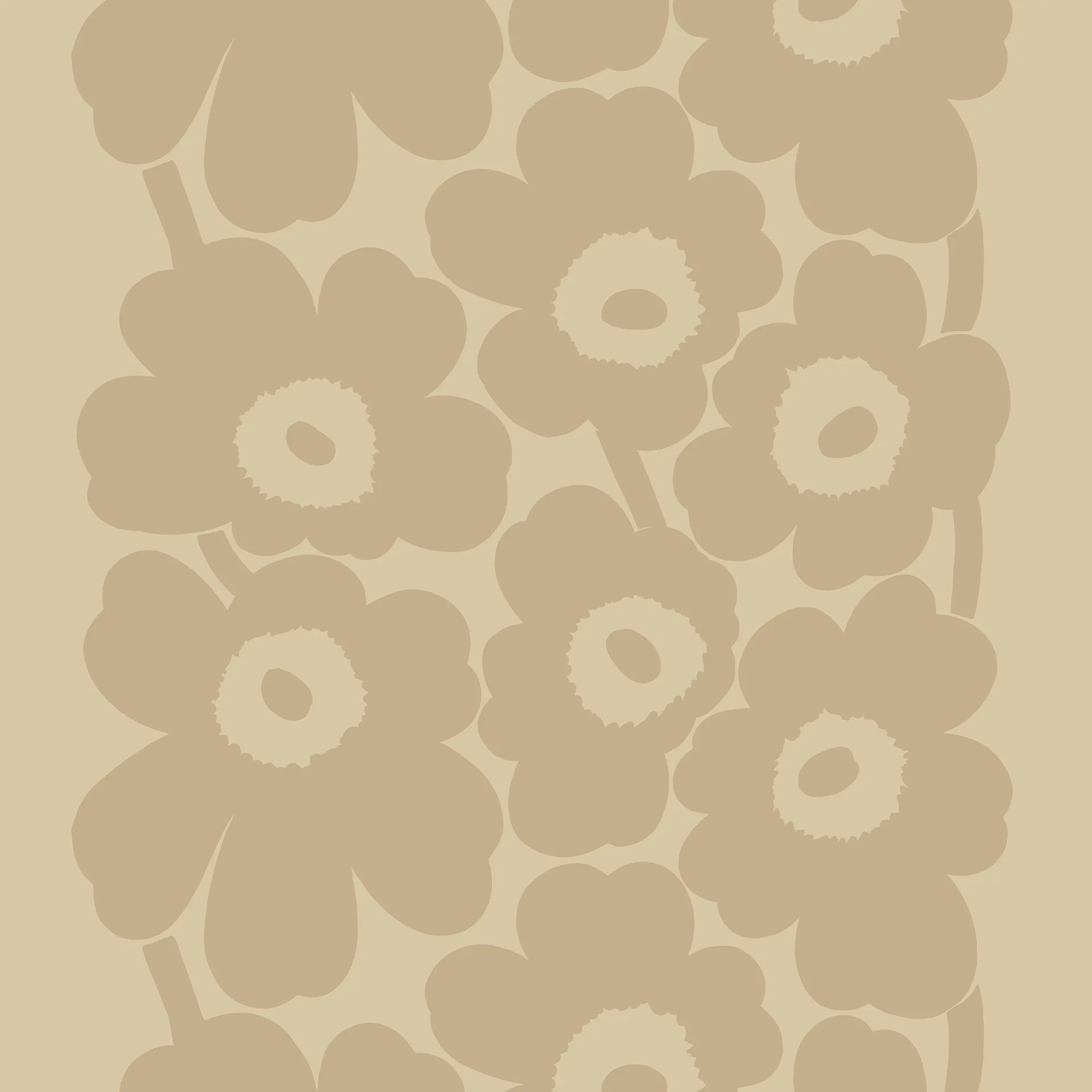 Tkanina lniana Unikko, beżowa Marimekko