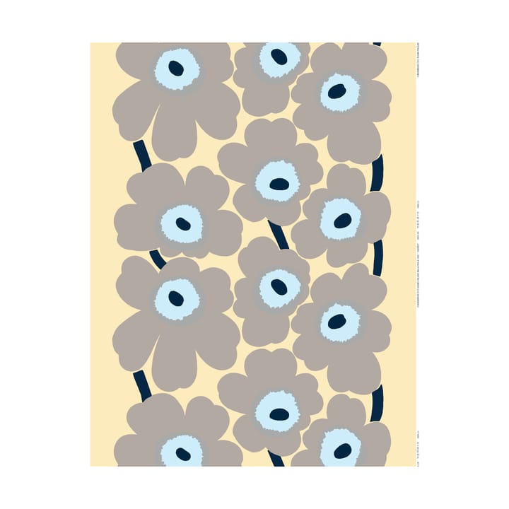 Tkanina lniana Unikko - Sand-grey-pale blue - Marimekko