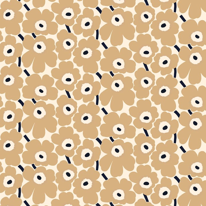 Tkanina Pieni Unikko - naturalny biały-beż-morski niebieski - Marimekko