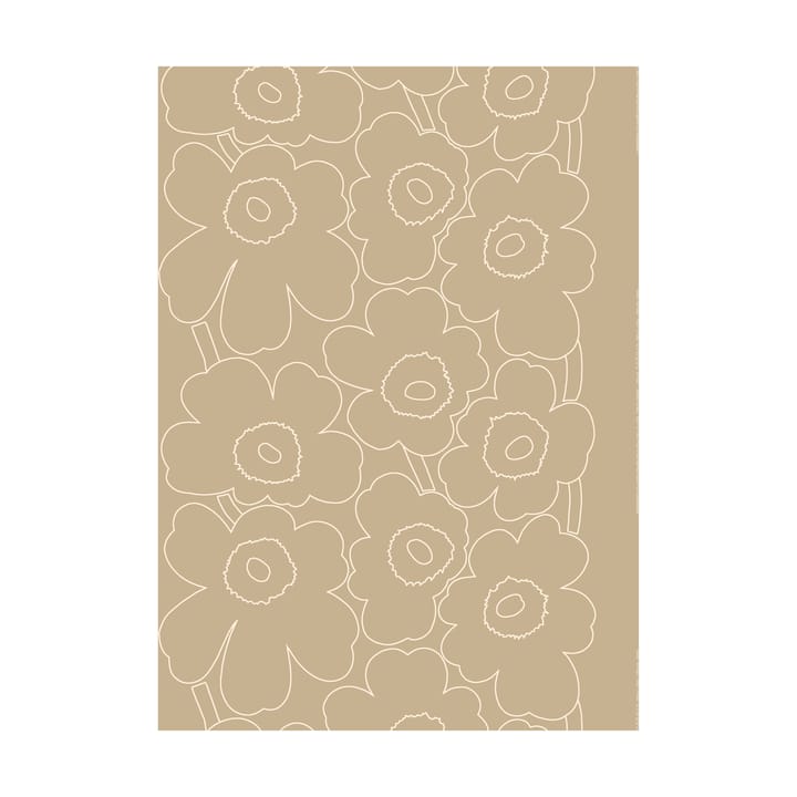 Tkanina Piirto Unikko niebielony len - Linen-white - Marimekko